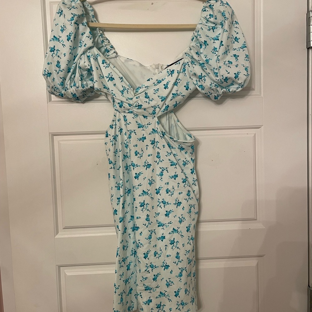 Zara floral cut out mini dress